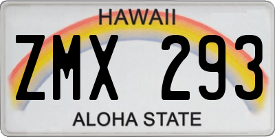 HI license plate ZMX293