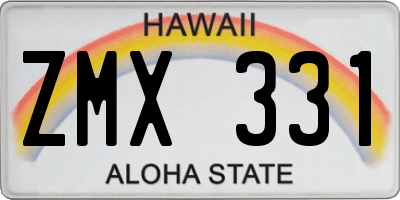 HI license plate ZMX331