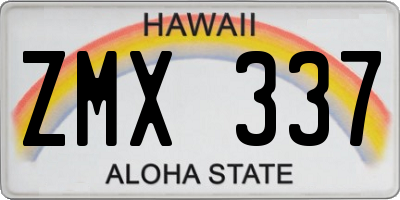 HI license plate ZMX337