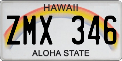 HI license plate ZMX346