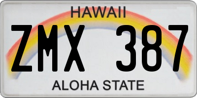 HI license plate ZMX387