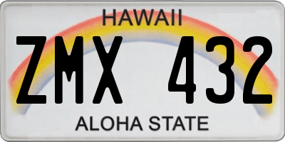 HI license plate ZMX432