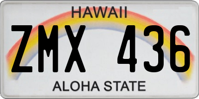 HI license plate ZMX436