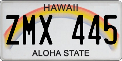HI license plate ZMX445
