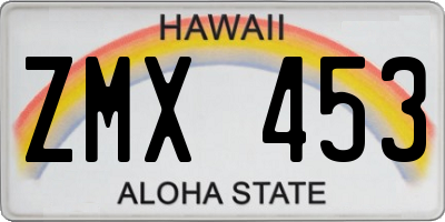 HI license plate ZMX453