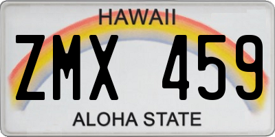 HI license plate ZMX459