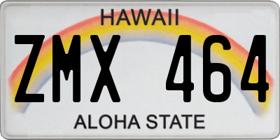 HI license plate ZMX464