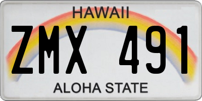 HI license plate ZMX491