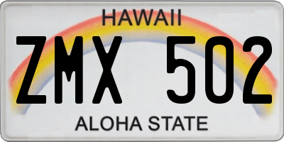 HI license plate ZMX502