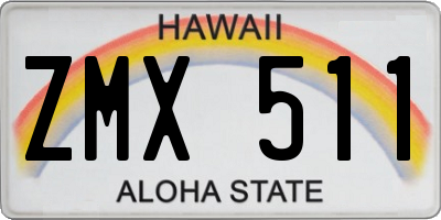 HI license plate ZMX511