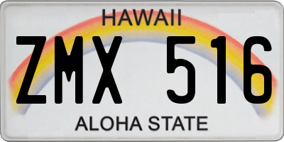 HI license plate ZMX516
