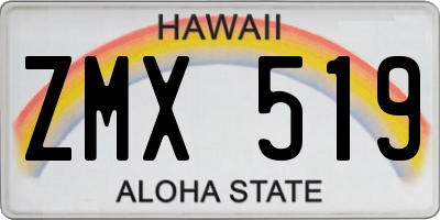 HI license plate ZMX519