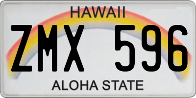 HI license plate ZMX596