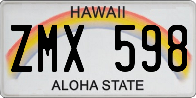 HI license plate ZMX598