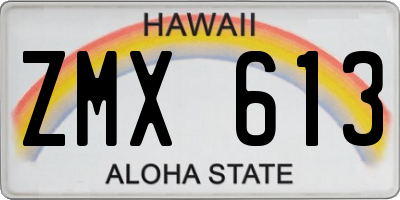HI license plate ZMX613