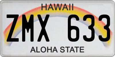 HI license plate ZMX633