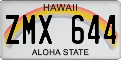 HI license plate ZMX644