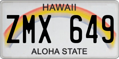 HI license plate ZMX649