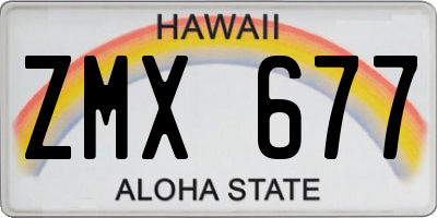HI license plate ZMX677