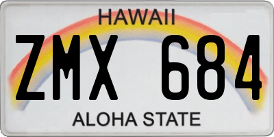 HI license plate ZMX684