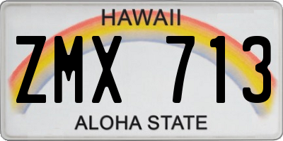 HI license plate ZMX713