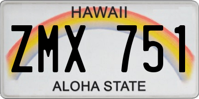 HI license plate ZMX751