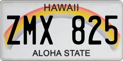 HI license plate ZMX825