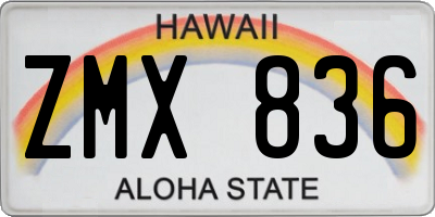 HI license plate ZMX836