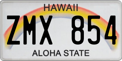 HI license plate ZMX854