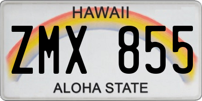 HI license plate ZMX855