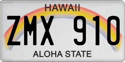 HI license plate ZMX910