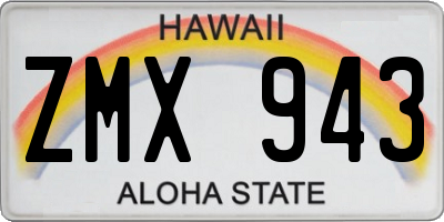 HI license plate ZMX943
