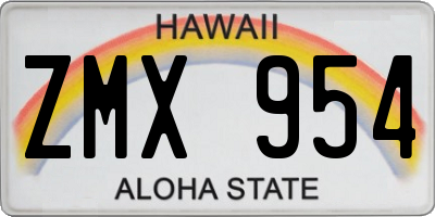 HI license plate ZMX954