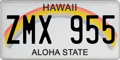 HI license plate ZMX955
