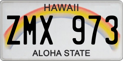 HI license plate ZMX973