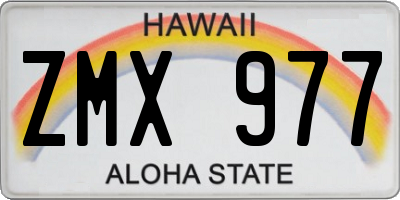 HI license plate ZMX977