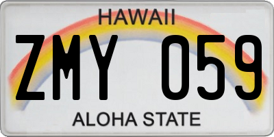 HI license plate ZMY059