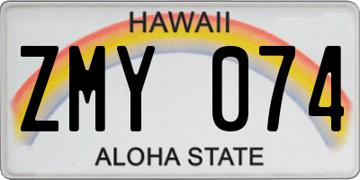 HI license plate ZMY074