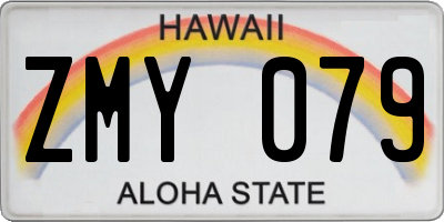 HI license plate ZMY079