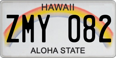 HI license plate ZMY082