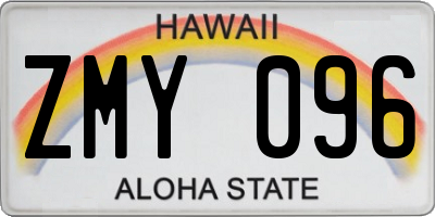 HI license plate ZMY096