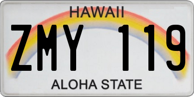 HI license plate ZMY119
