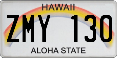 HI license plate ZMY130