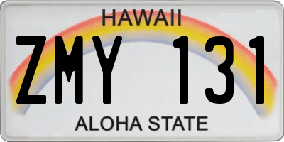 HI license plate ZMY131