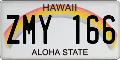 HI license plate ZMY166