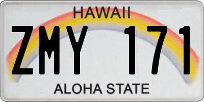 HI license plate ZMY171
