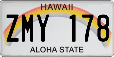 HI license plate ZMY178