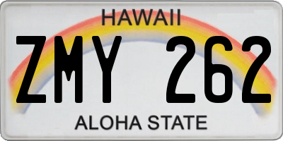 HI license plate ZMY262