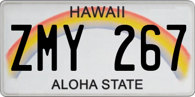 HI license plate ZMY267
