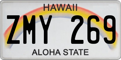 HI license plate ZMY269
